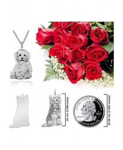 Personalized Photo Necklace Custom Pendant Necklace 925 Sterling Silver Dog Cat Family Engraved Necklaces for Woman $45.80 Je...