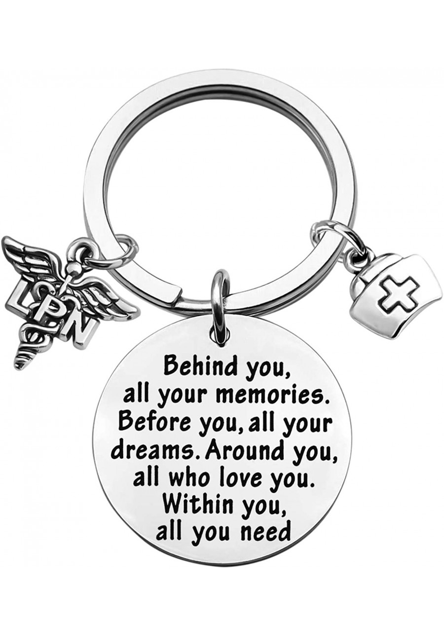 LPN Gift LPN Graduation Gifts Behind You All Memories Keychain Licensed Practical Nurse Gifts $16.53 Pendants & Coins