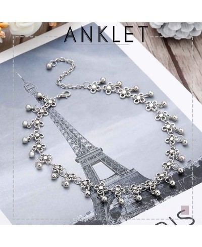 Boho Flower Pendant Anklet Silver Ankle Bracelets Tassel Beach Foot Chain Jewelry for Women and Girls(Pack of 1) $7.55 Anklets