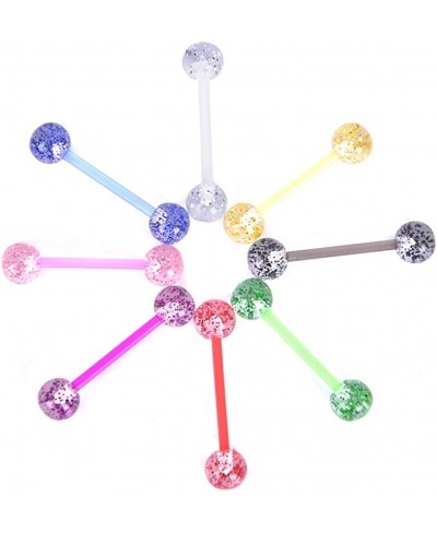 8PCS/Set Plastic Eyebrow Navel Belly Lip Tongue Ring Nose Bar Rings Body Piercing Jewelry Soft Rod Barbell Ball Nice Design $...