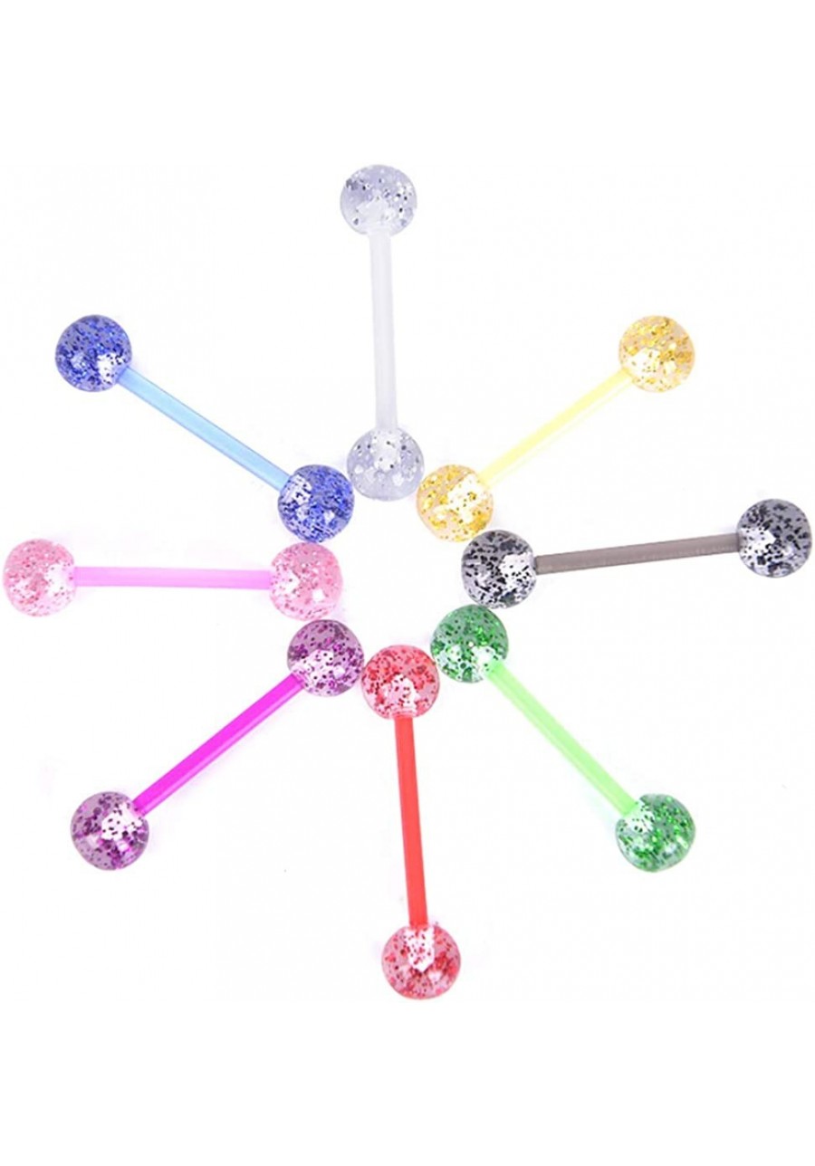 8PCS/Set Plastic Eyebrow Navel Belly Lip Tongue Ring Nose Bar Rings Body Piercing Jewelry Soft Rod Barbell Ball Nice Design $...