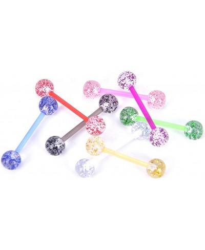 8PCS/Set Plastic Eyebrow Navel Belly Lip Tongue Ring Nose Bar Rings Body Piercing Jewelry Soft Rod Barbell Ball Nice Design $...