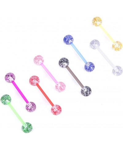 8PCS/Set Plastic Eyebrow Navel Belly Lip Tongue Ring Nose Bar Rings Body Piercing Jewelry Soft Rod Barbell Ball Nice Design $...