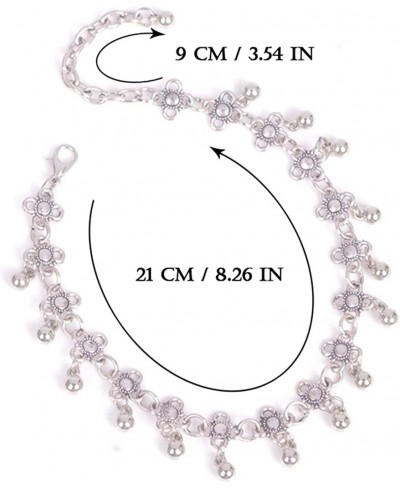 Boho Flower Pendant Anklet Silver Ankle Bracelets Tassel Beach Foot Chain Jewelry for Women and Girls(Pack of 1) $7.55 Anklets