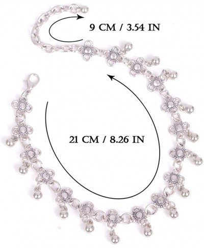 Boho Flower Pendant Anklet Silver Ankle Bracelets Tassel Beach Foot Chain Jewelry for Women and Girls(Pack of 1) $7.55 Anklets