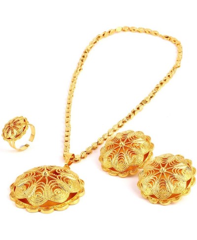 18K Gold Plated Big Size Jewelry Sets for Ethiopian Habesha Women Wedding Party Jewelry $32.05 Jewelry Sets