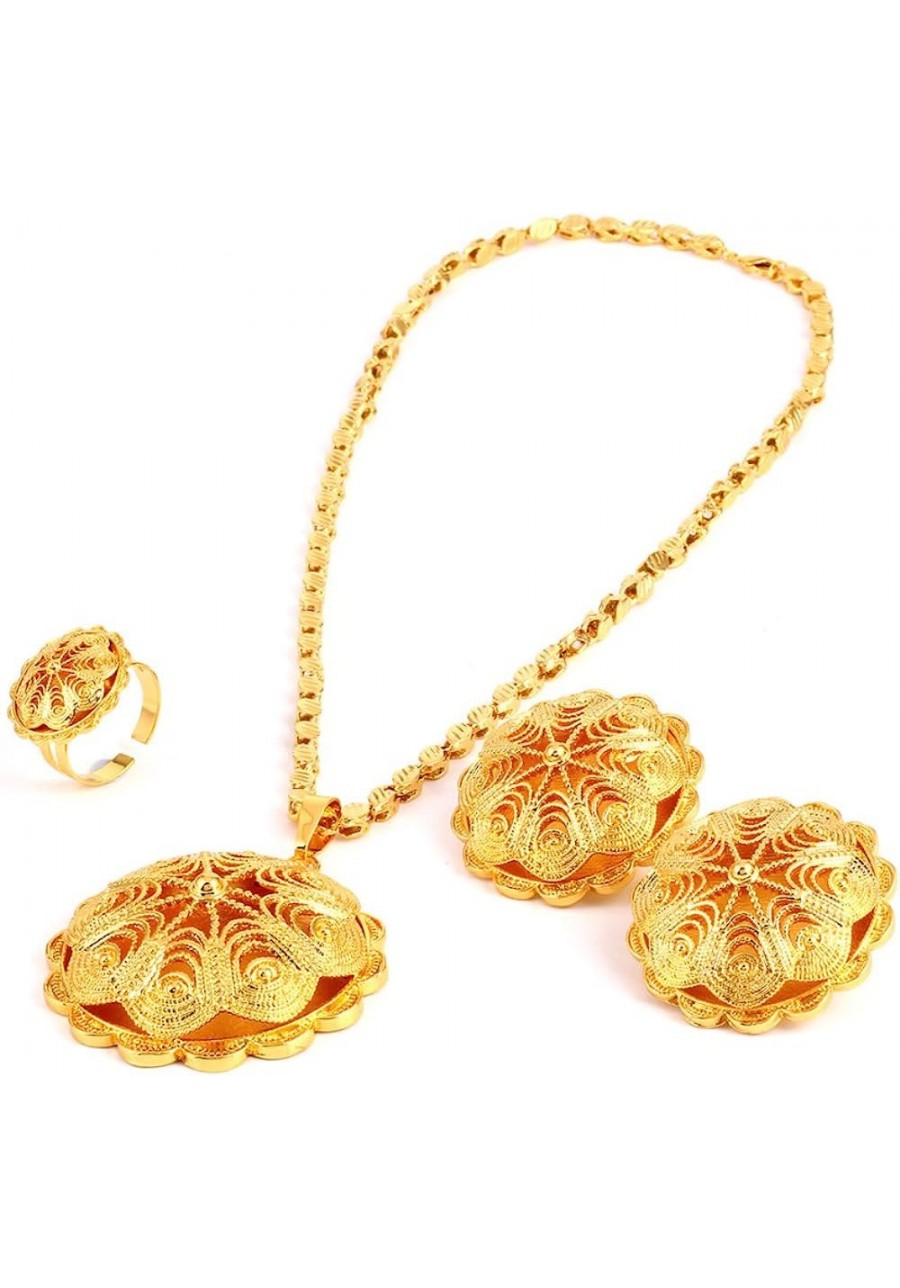 18K Gold Plated Big Size Jewelry Sets for Ethiopian Habesha Women Wedding Party Jewelry $32.05 Jewelry Sets