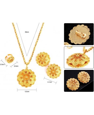 18K Gold Plated Big Size Jewelry Sets for Ethiopian Habesha Women Wedding Party Jewelry $32.05 Jewelry Sets