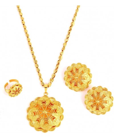 18K Gold Plated Big Size Jewelry Sets for Ethiopian Habesha Women Wedding Party Jewelry $32.05 Jewelry Sets