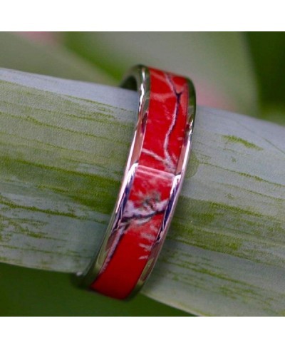 2 pc Red Camo Ring Set - Engagement Ring - Wedding Rings - Promise Rings for Couples - camo Wedding Ring - camo Wedding Rings...