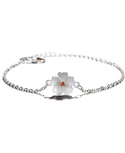 Flower Handcrafted Women's Tennis Bracelet Chain Dainty Adjustable 925 Sterling Silver $10.82 Link