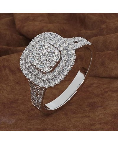 Diamond Rings Necklace Earring Sets for Women Rhinestones Zircon Engagement Jewelry Set Wedding Gifts $7.08 Jewelry Sets