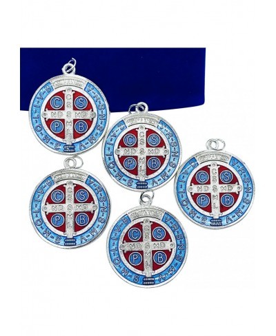 St Benedict Epoxy Medal Set of 5 with Blue Gift Bag $13.10 Pendant Necklaces