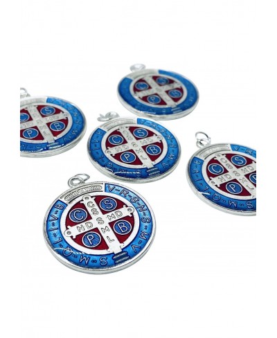 St Benedict Epoxy Medal Set of 5 with Blue Gift Bag $13.10 Pendant Necklaces