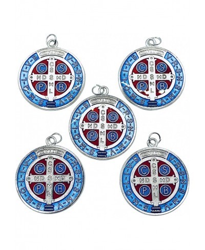 St Benedict Epoxy Medal Set of 5 with Blue Gift Bag $13.10 Pendant Necklaces