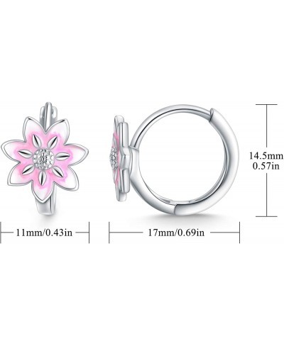 Lotus Earrings Small Hoop Earrings for Women Sterling Silver Lotus Huggie Hoops Earrings for Sensitive Ears $18.00 Hoop