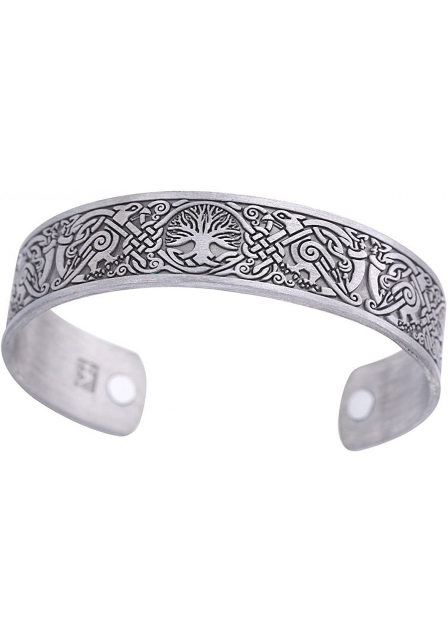 Viking Tree of Life Raven Talisman Magnetic Bangle Bracelet for Easing Fatigue $14.40 Bangle