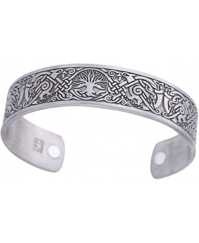 Viking Tree of Life Raven Talisman Magnetic Bangle Bracelet for Easing Fatigue $14.40 Bangle