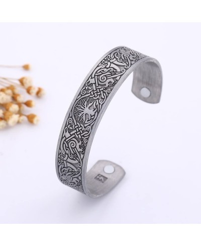 Viking Tree of Life Raven Talisman Magnetic Bangle Bracelet for Easing Fatigue $14.40 Bangle