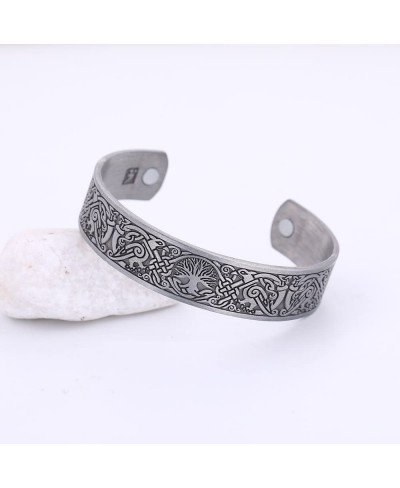 Viking Tree of Life Raven Talisman Magnetic Bangle Bracelet for Easing Fatigue $14.40 Bangle