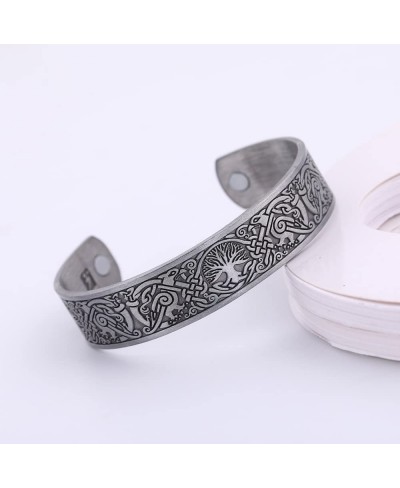 Viking Tree of Life Raven Talisman Magnetic Bangle Bracelet for Easing Fatigue $14.40 Bangle