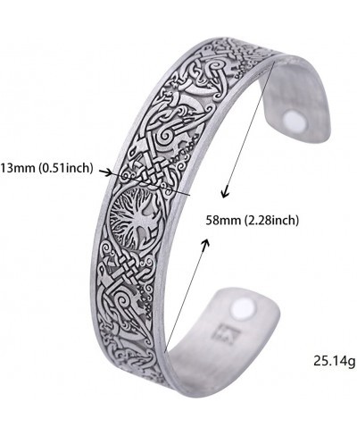 Viking Tree of Life Raven Talisman Magnetic Bangle Bracelet for Easing Fatigue $14.40 Bangle