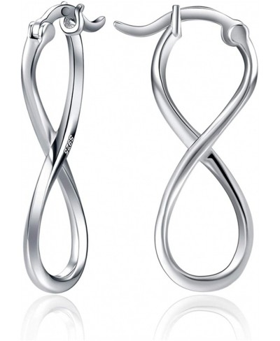 Infinity Earrings Sterling Silver Infinity Hoop Earrings Figure 8 Twisted Earrings for Women Jewelry $19.42 Hoop