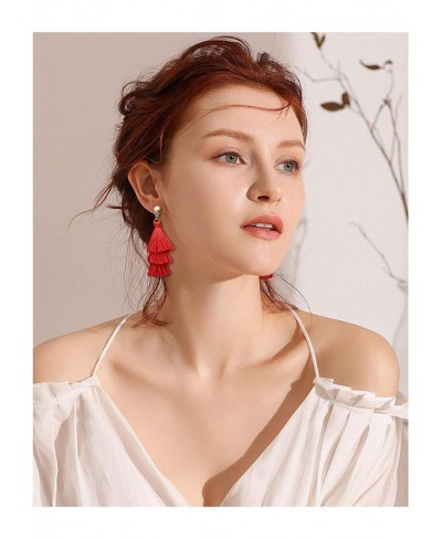 47 Pairs Fashion Earrings for Women Girls Boho Statement Tassel Rattan Leather Earrings Butterfly Acrylic Hoop Stud Drop Dang...