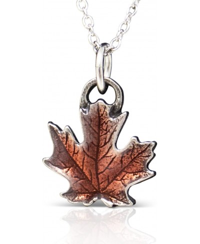 Mini Maple Leaf Fall/Autumn Necklace Pewter Pendant 17” Chain Handcrafted Made In USA $36.87 Pendant Necklaces