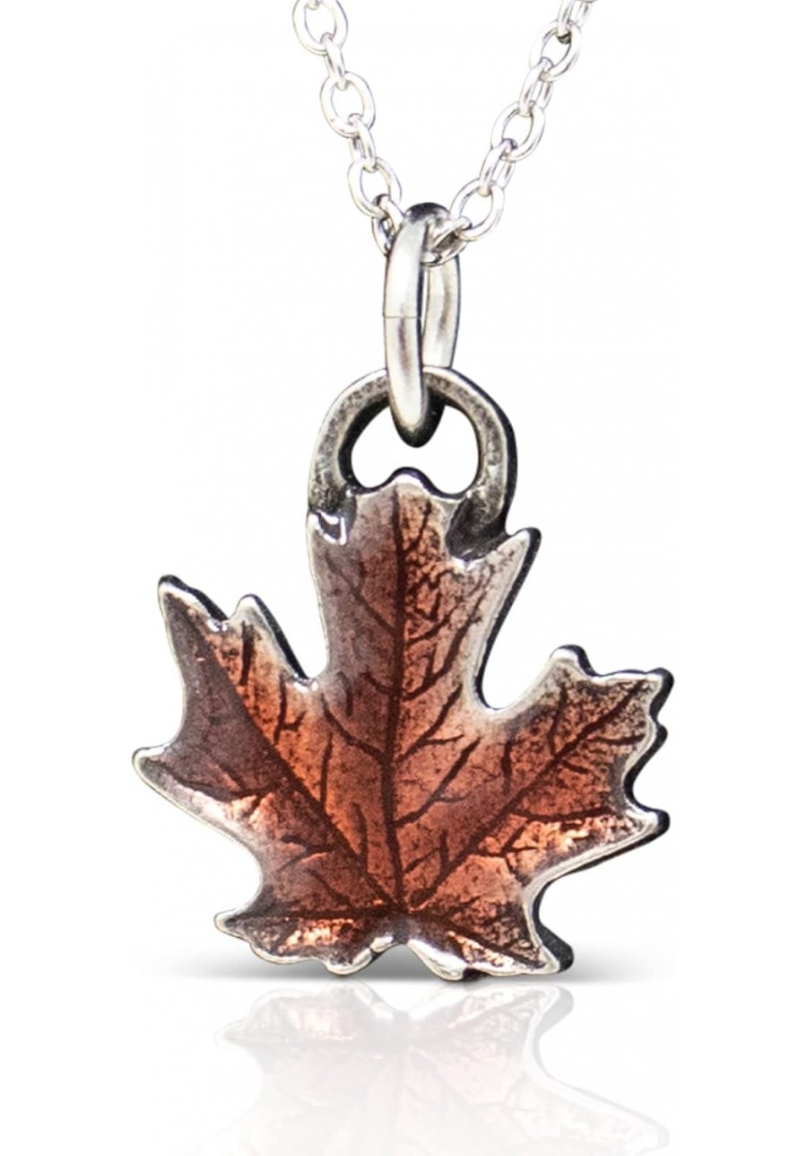 Mini Maple Leaf Fall/Autumn Necklace Pewter Pendant 17” Chain Handcrafted Made In USA $36.87 Pendant Necklaces