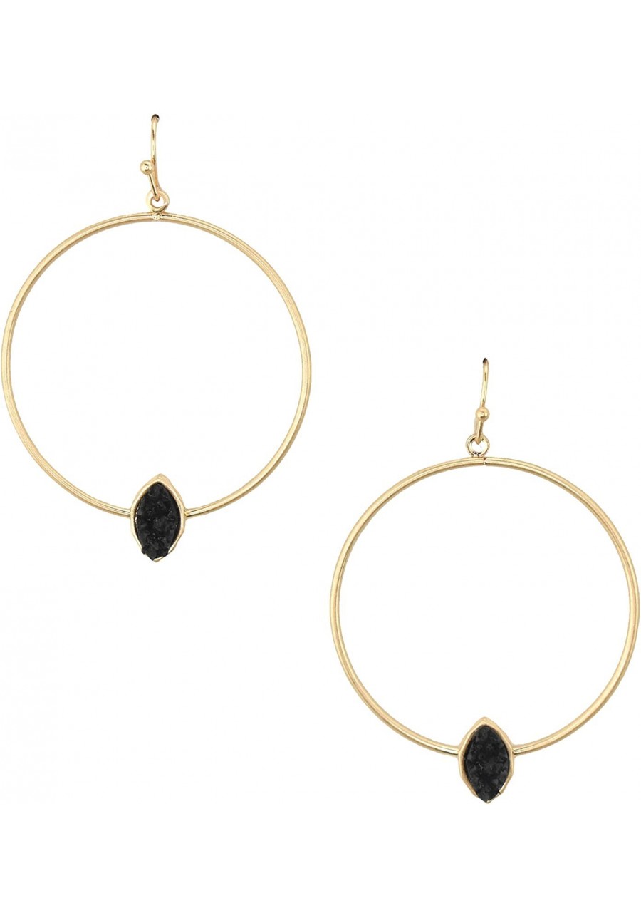 Homeford Hoop Earrings with Druzy Stone 1-3/4-Inch $9.14 Hoop