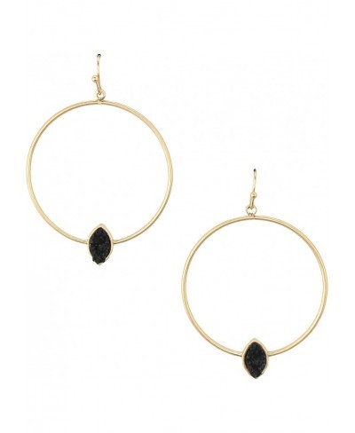 Homeford Hoop Earrings with Druzy Stone 1-3/4-Inch $9.14 Hoop