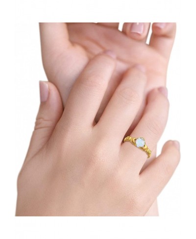 925 Sterling Silver Heart Shape Cubic Zirconia Claddagh Accent Wedding Ring $22.58 Statement