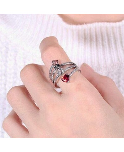 White Gold Plated Heart Shaped Skull Rose Cocktail Party Halloween Ring $7.49 Statement