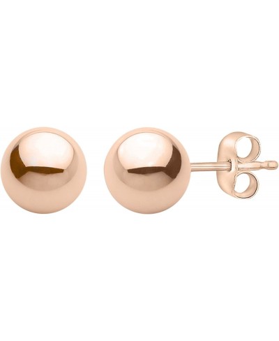 White/Yellow/Rose Gold Ball Earrings High Polished 3MM - 8MM with 14k Gold Pushbacks $17.48 Ball