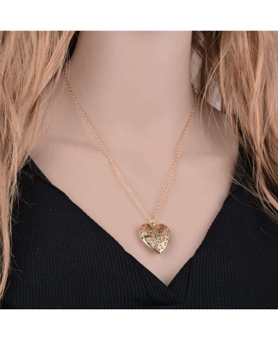 Nmch Women Heart Locket Pendant Necklace That Holds Pictures Memory Photo Lockets for Girls Gifts Birthday(Gold) $10.42 Lockets