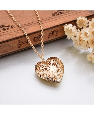 Nmch Women Heart Locket Pendant Necklace That Holds Pictures Memory Photo Lockets for Girls Gifts Birthday(Gold) $10.42 Lockets