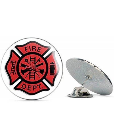 RED Fire Dept Maltese Cross Shaped (fire Firefighter) Metal 0.75" Lapel Hat Pin Tie Tack Pinback $9.18 Brooches & Pins