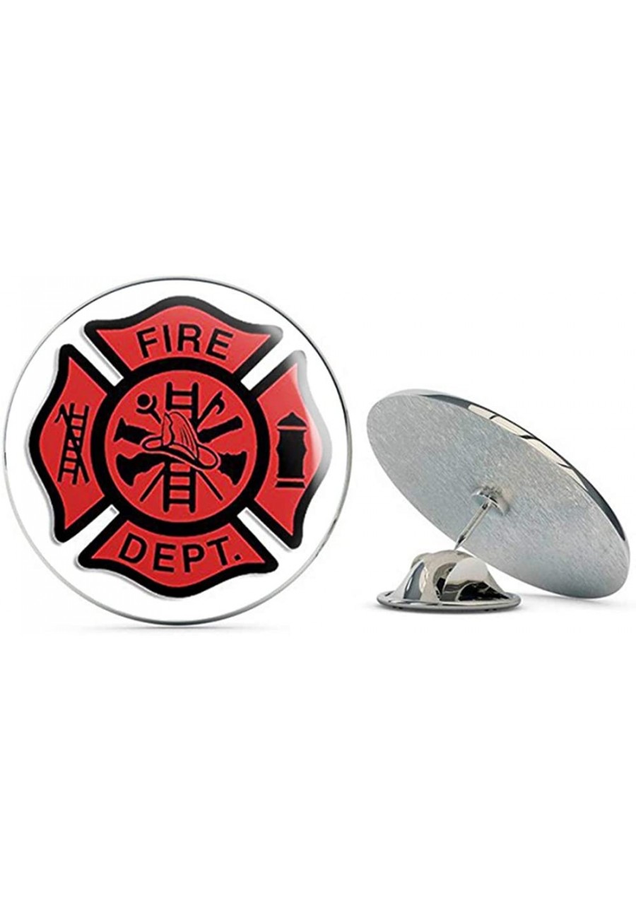 RED Fire Dept Maltese Cross Shaped (fire Firefighter) Metal 0.75" Lapel Hat Pin Tie Tack Pinback $9.18 Brooches & Pins