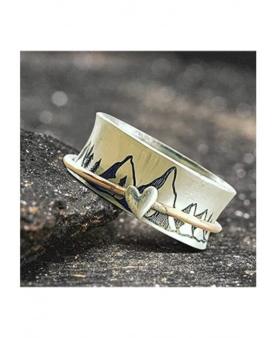 Keep Climbing Silver Spinner Ring Handcrafted Design Personalized Spinner Ring Delicate Meditation Inspirational Ring Vintage...