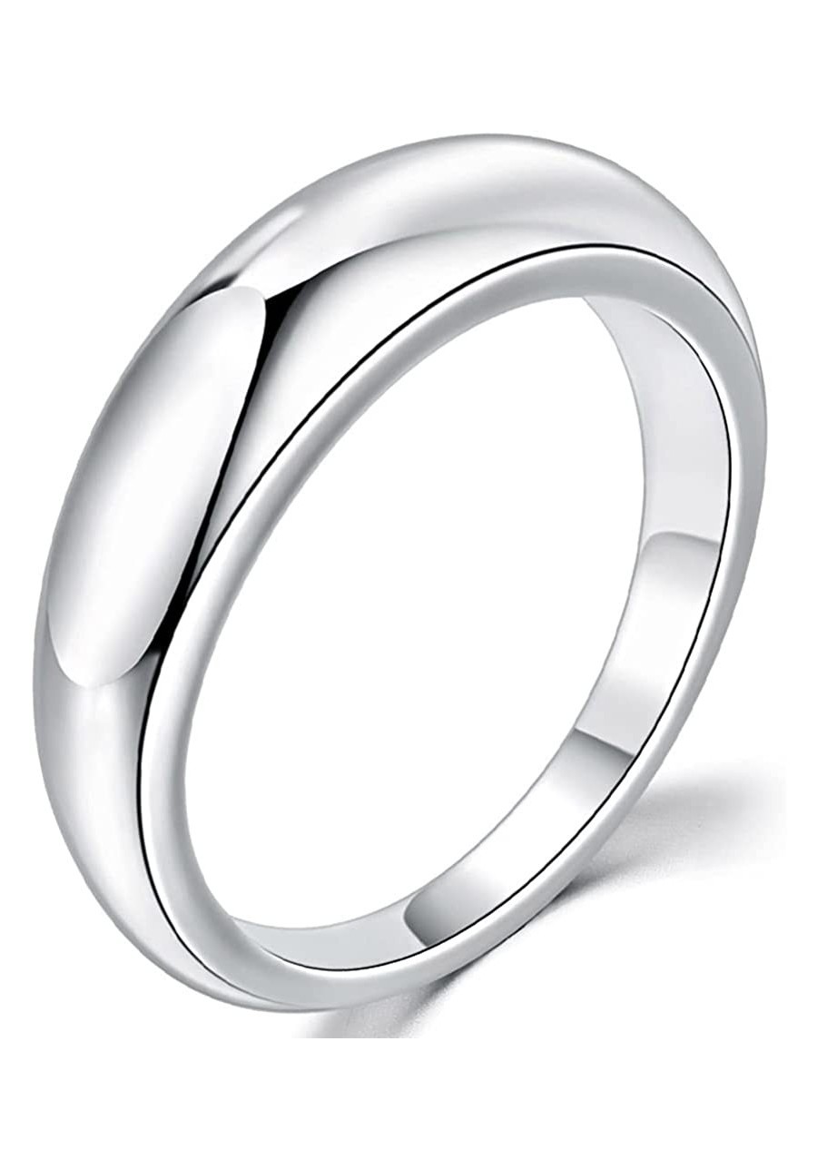 Stainless Steel Classic Simple Plain Fat Dome Style Wedding Band Promise Statement Ring $6.44 Promise Rings