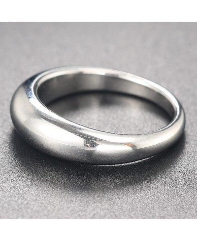 Stainless Steel Classic Simple Plain Fat Dome Style Wedding Band Promise Statement Ring $6.44 Promise Rings