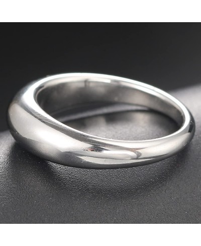 Stainless Steel Classic Simple Plain Fat Dome Style Wedding Band Promise Statement Ring $6.44 Promise Rings