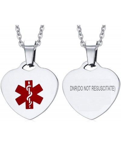 Free Engraving-Heart Shape Medical Alert ID Pendant Necklace/Keychain for Men Women 20 Inches Chain $10.77 Pendant Necklaces