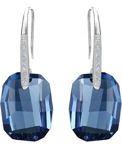 925 Sterling Silver CZ Rectangle Hook Drop Earrings Made with Austrian Crystal $30.99 Drop & Dangle