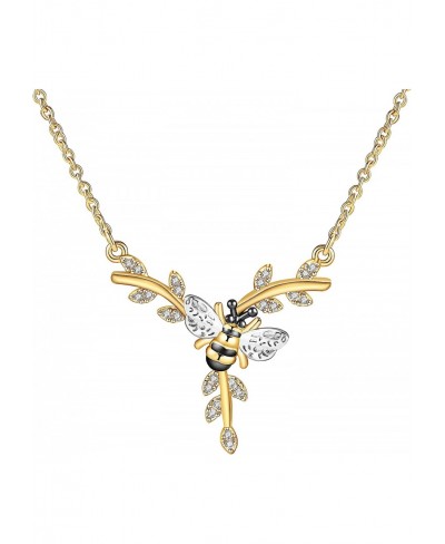 18K Gold Bee Necklace Bee Pendant Necklaces for Women Animal Necklace Bee Jewelry Gifts for Girls $20.59 Pendant Necklaces