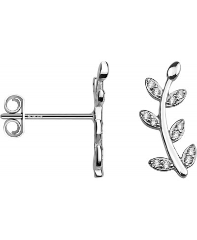 Women's Earrings 925 Silver - Leaf Twig Stud Earrings - 20201 $17.91 Stud