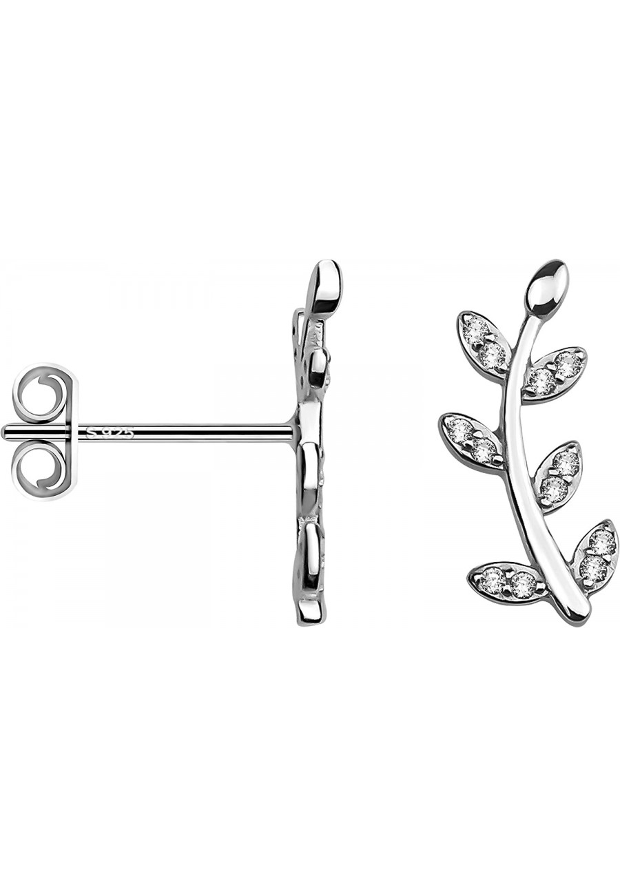 Women's Earrings 925 Silver - Leaf Twig Stud Earrings - 20201 $17.91 Stud