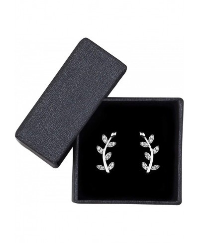 Women's Earrings 925 Silver - Leaf Twig Stud Earrings - 20201 $17.91 Stud