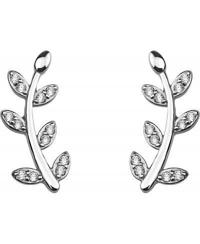 Women's Earrings 925 Silver - Leaf Twig Stud Earrings - 20201 $17.91 Stud